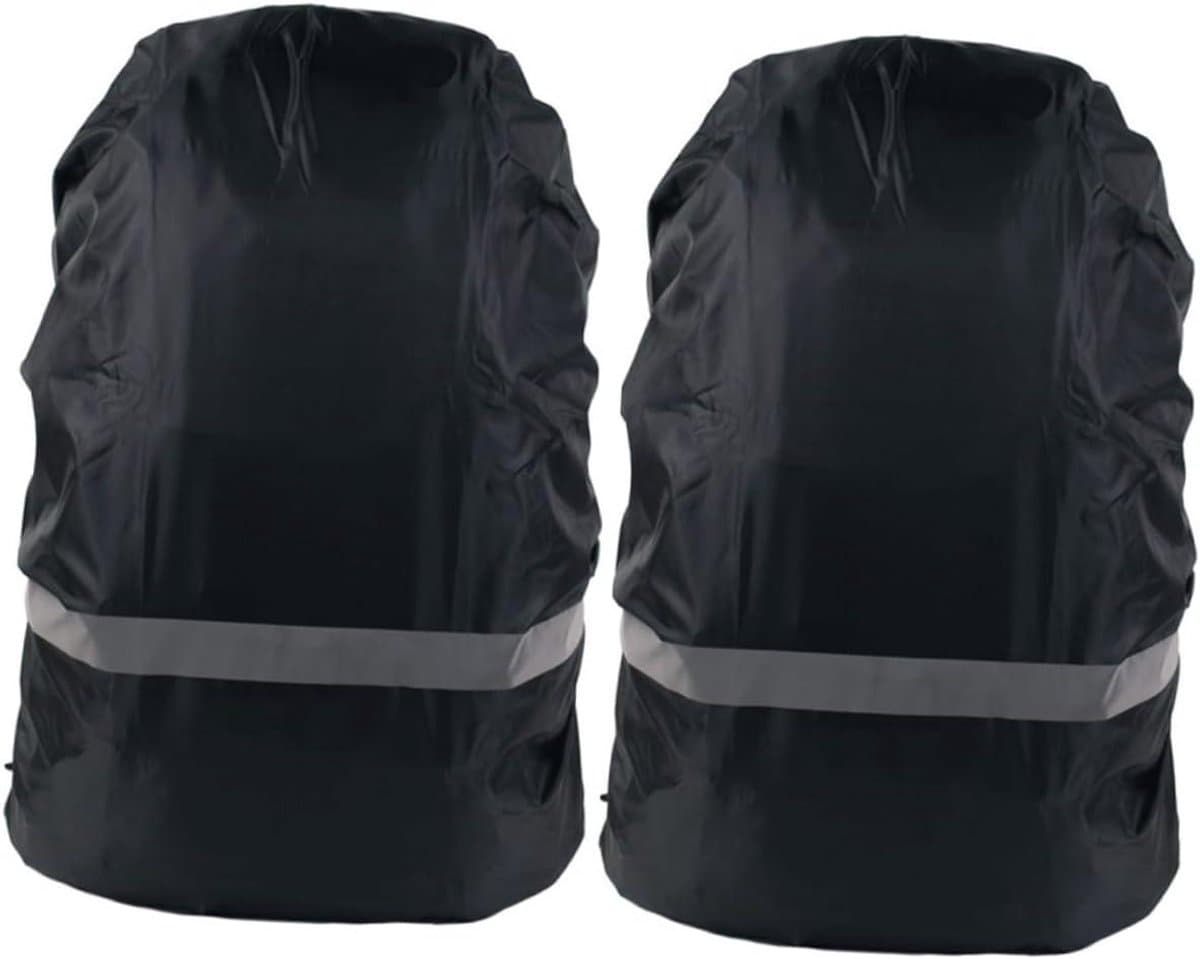Rugzak Regenhoes - Backpack Cover - Outdoor Bescherming - Reflecterende Strip - 30-55L - Zwart