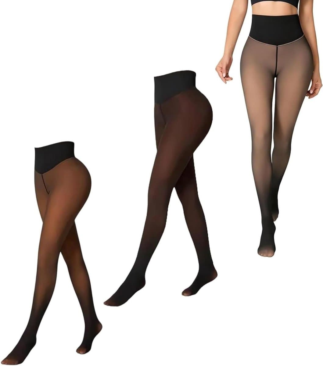 Dames Thermische Leggings met Fleece Voering voor Winter, Buikcontrole en Butt Lifting (3 Stuks)