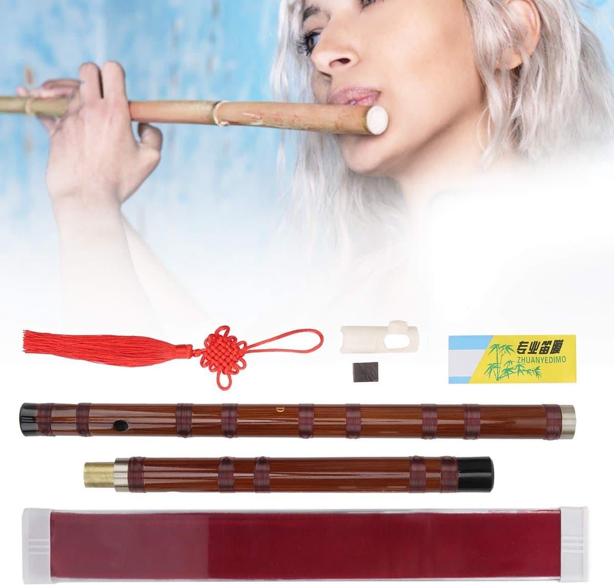 Dailygoods- Bamboefluit Hoogglans - Traditionele Fluit - Meerdere Stemmingen - Geschikt voor Beginners - Professionele Productie - Sterke Culturele Sfeer
