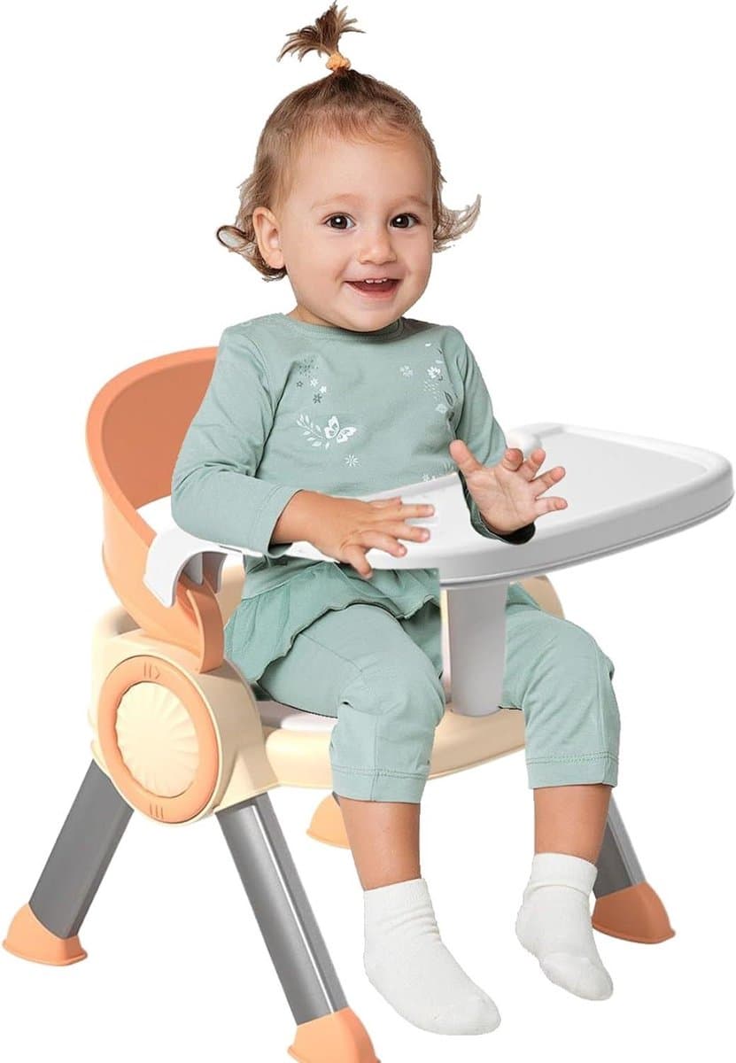Baby eetstoel - Kinderstoel - Veilig voeden - Multifunctioneel ontwerp - 18.8 x 33.1 cm - Oranje