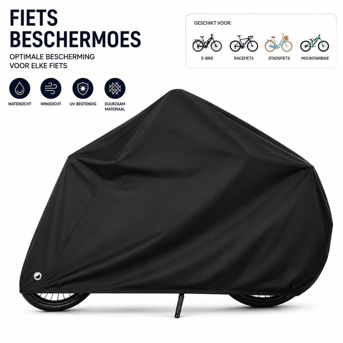 MeubelsvanJoep Fietshoes Universeel voor alle Fietsen - Waterdicht Ultra Sterk Oxford 420D - Fiets Hoes voor 1/2 Fietsen - 200 cm x 110 cm x 105 cm