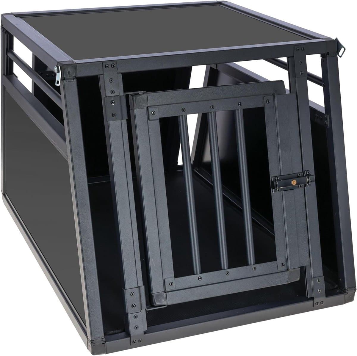 Honden Transportbox - Reisbox Hond - Veilig Vervoer - Trapezium Vorm - 77x55x50cm - Antraciet