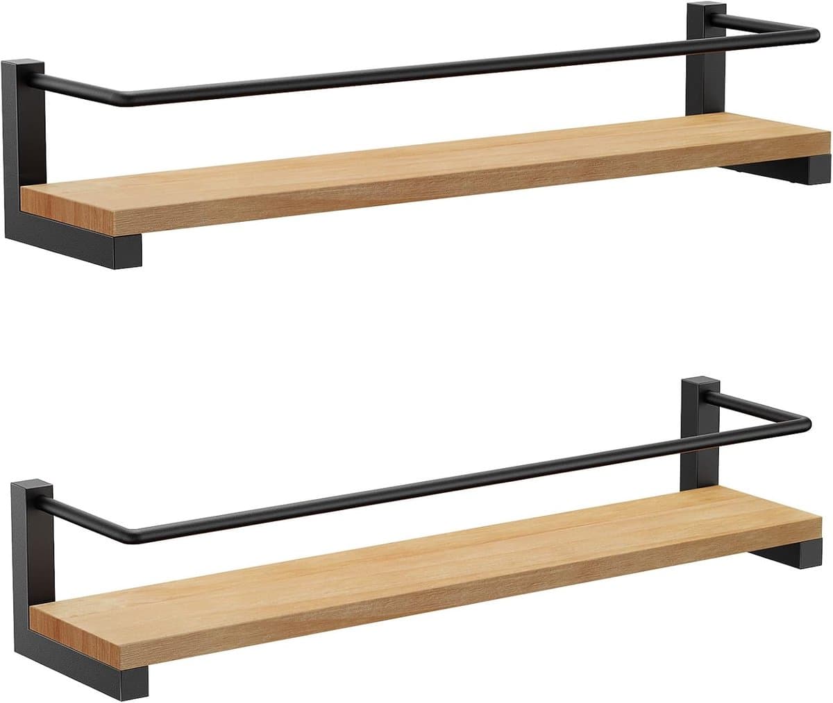 OLOEY Houten Kruidenrek in 2-delige set-Wandmontage Hangende Keukenorganizer voor Kruiden-Kruiden-Potten Keuken Kookgerei