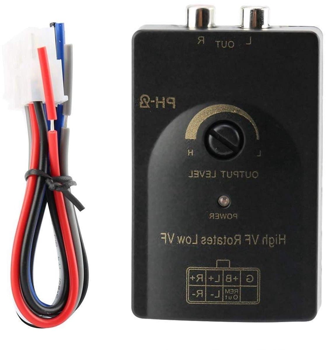 Audio Signaal Converter - Niveau Omvormer - Auto Geluid - Speaker Output Naar RCA - 10x10x10 cm - Zwart