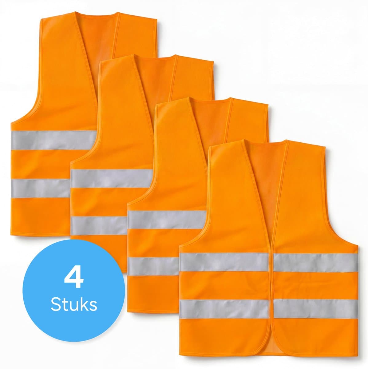 MasonPro Fluo Hesje Volwassenen & Kinderen - 4 Stuks - Veiligheidshesjes - Reflectievest - Reflecterend vest - Veiligheidsvest - One Size - Oranje