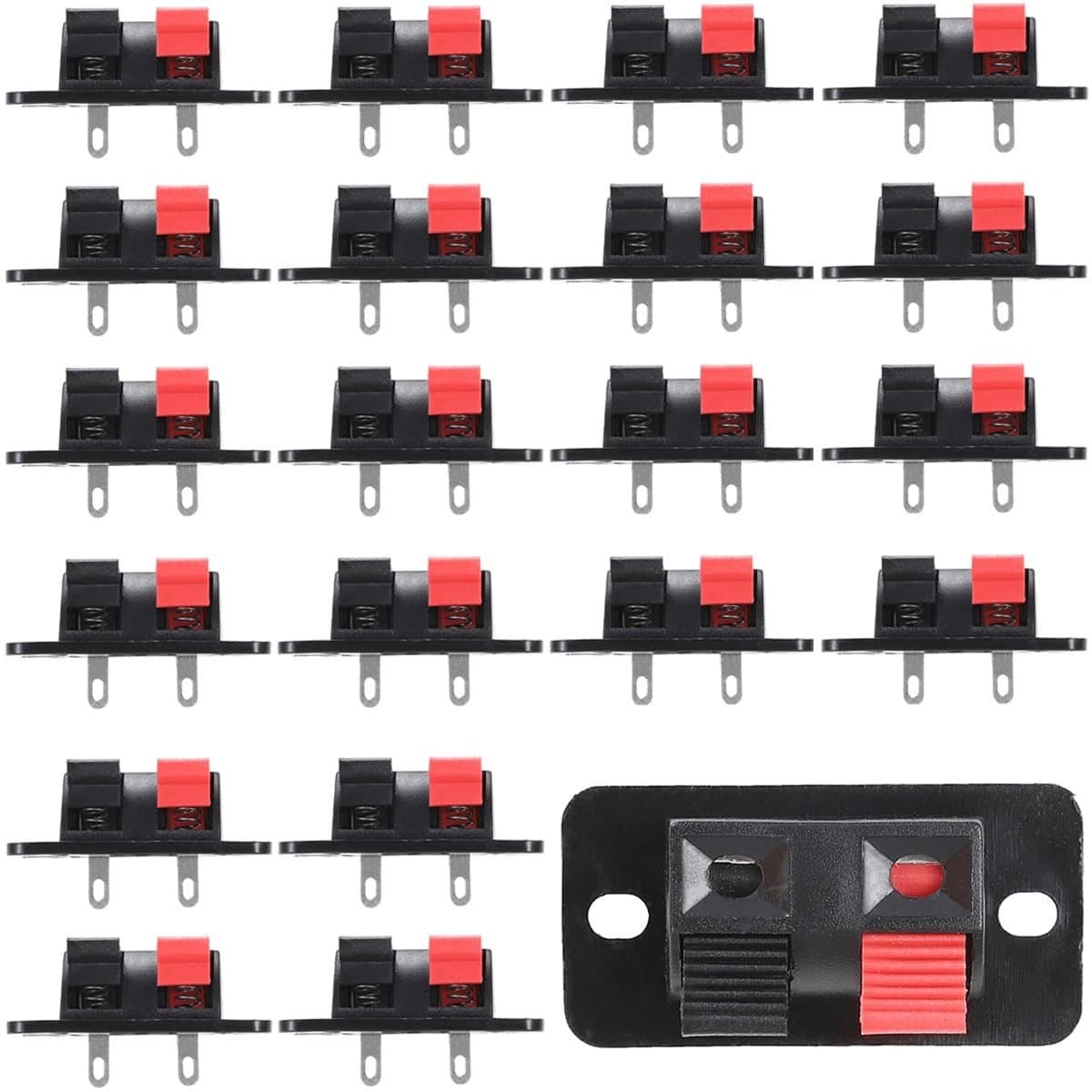 Allecto - Speaker Terminal Block - 2-Weg - Klemverbinder voor luidsprekers - 20 Stuks - Duurzaam en eenvoudig te installeren - Perfect voor audiov