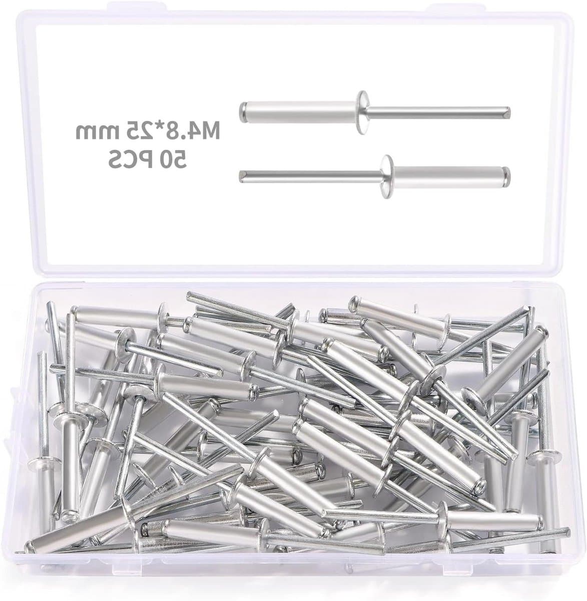 - 50 Stuks M4.8x25 mm Dome Blind Klinknagel Metaal Trek Pop Klinknagels Aluminium Grote Flens voor Bevestiging Component Constructie Meubilair