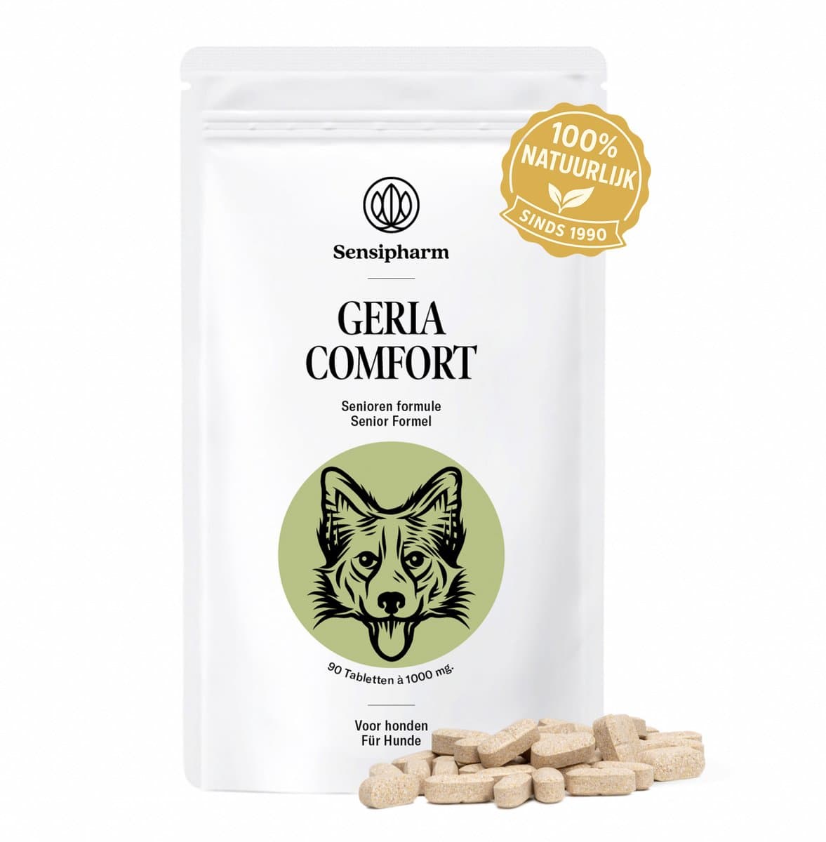 Sensipharm® Geria Comfort Hond – Senioren Supplement voor Oudere Honden – 90 Tabl.