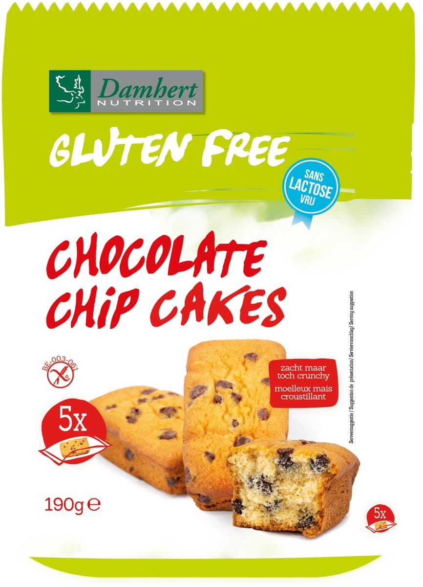 Damhert Gluten Free Lactose Free Choco Chip Cakes 190GR