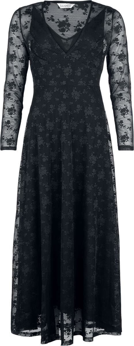 Banned Florence Dames Maxi-jurk - zwart - XS