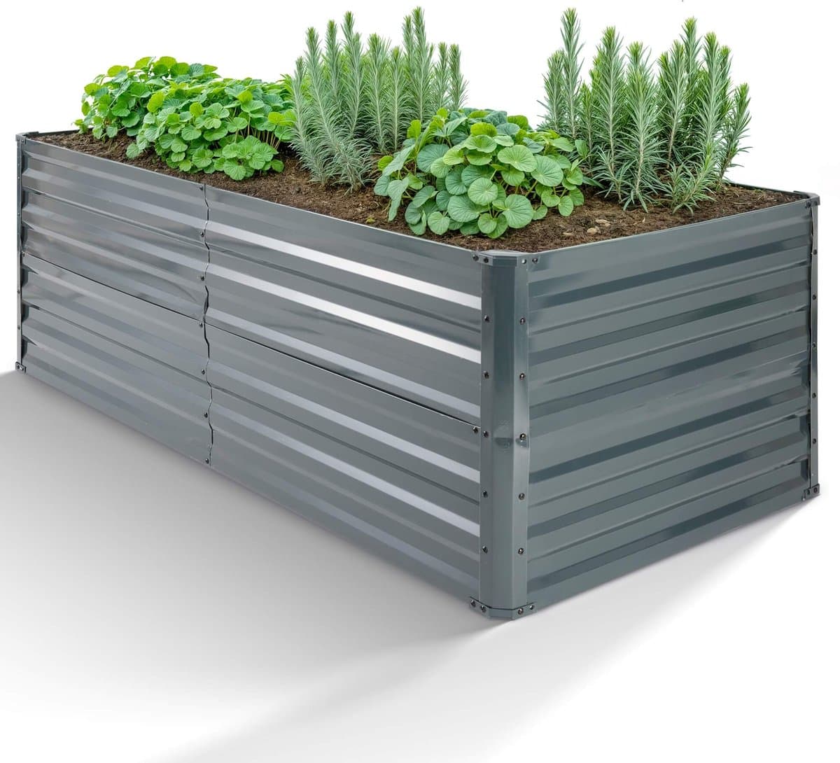 AREBOS metalen verhoogd bed 120 x 90 x 59 cm tuinbed roestvrij staal groentebed