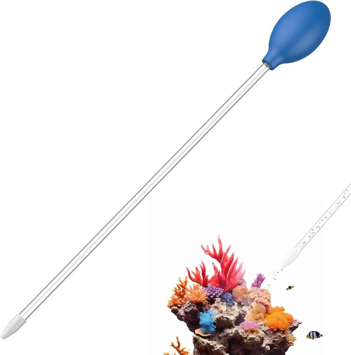 Aquarium Coral Feeder 35cm - Handmatige Voederbuis voor Koraal, Visafvalverwijderaar en Acryl Spuit voor Zeewateraquaria, Garnalen en Aquatische Planten