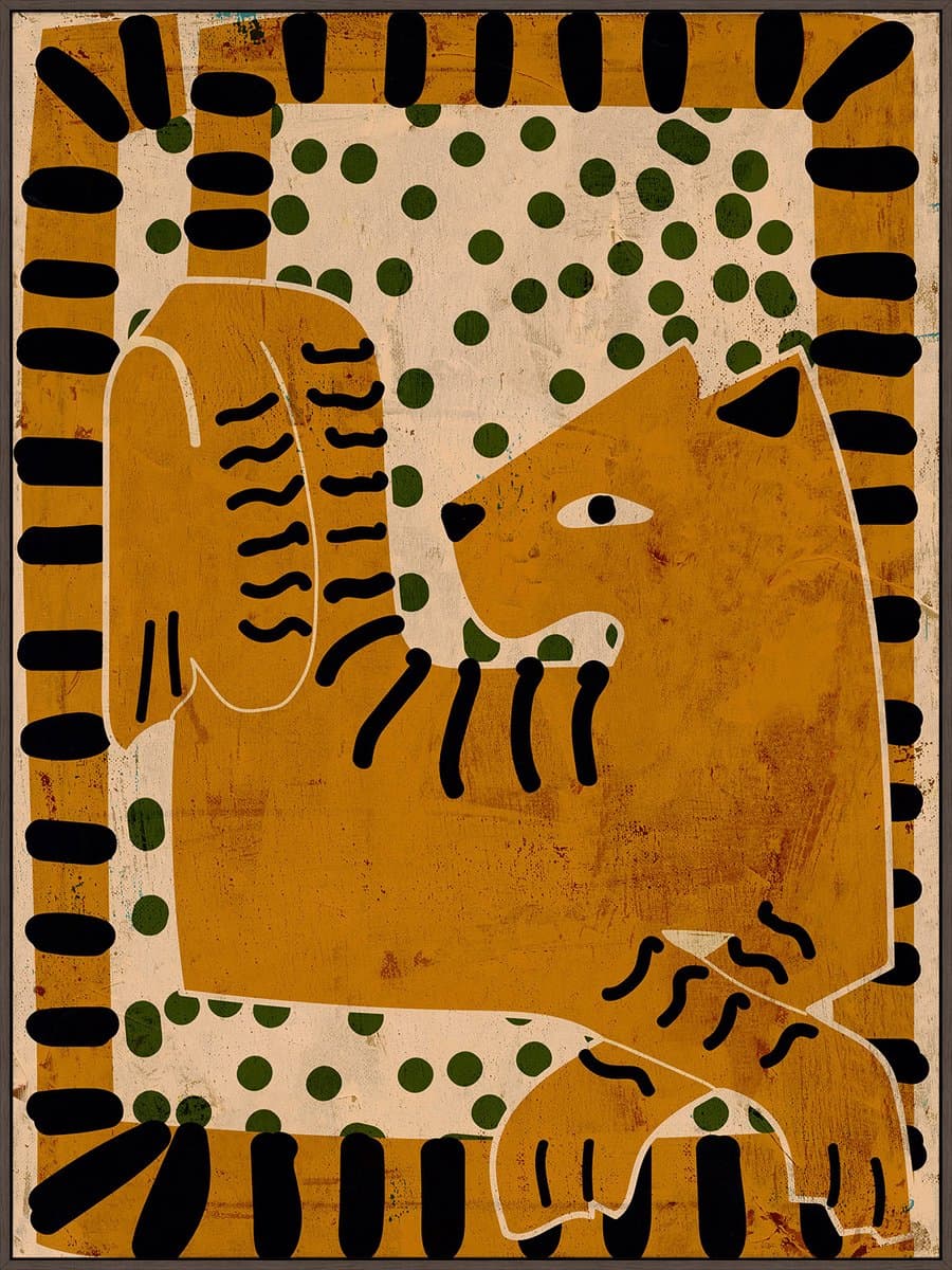 Schilderij met frame tiger