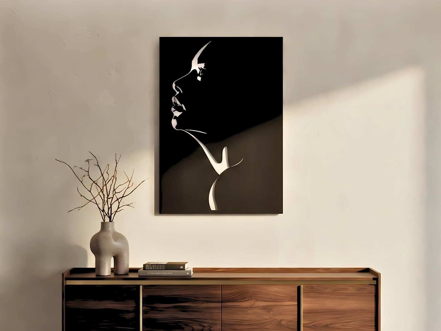 VAILLA Gezichten Wanddecoratie Hout 3D – Muurdecoratie Slaapkamer Woonkamer – 35 x 50 cm