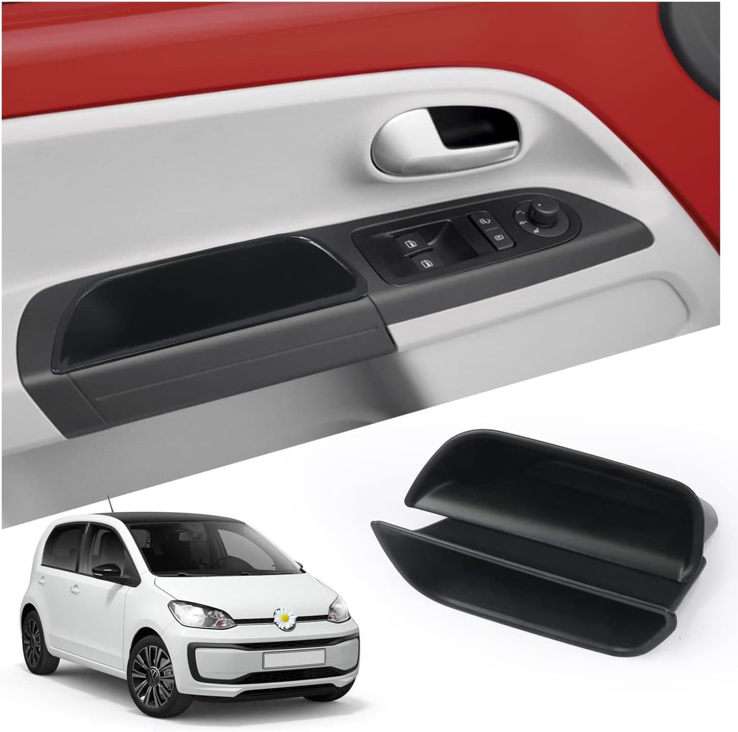 Opbergruimte voor autodeurhandvat - Perfecte pasvorm - Voor Volkswagen UP, Seat Mii en Skoda Citigo - Handige organizer - ShopVlot