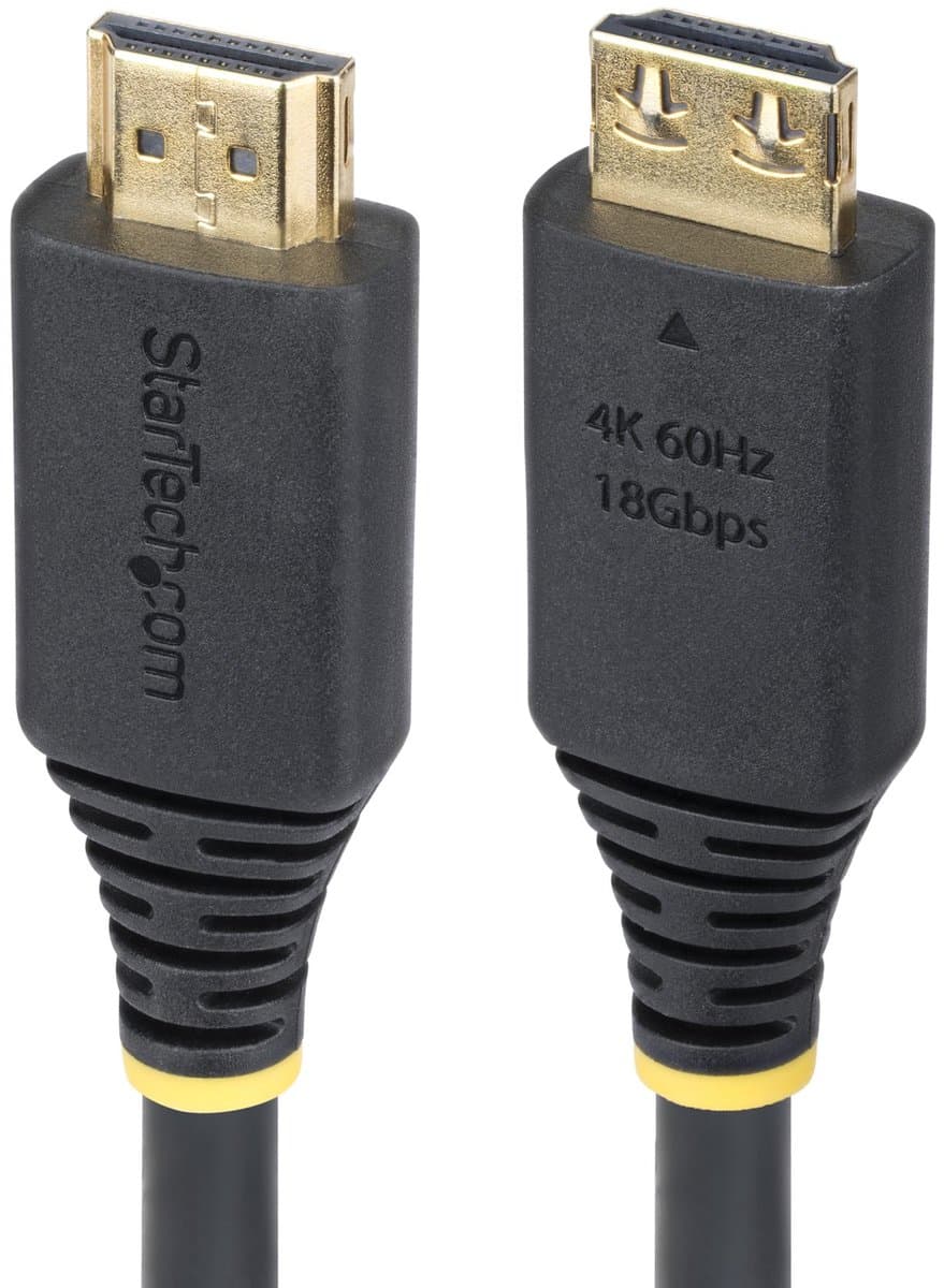 StarTech.com 50cm High Speed HDMI Kabel met Grip Connectors, 4K 60Hz/1440p 144Hz, HDR10/HDCP 2.2/ARC, 18Gbps, UHD HDMI Kabel voor TV/Monitor/Display, TPE