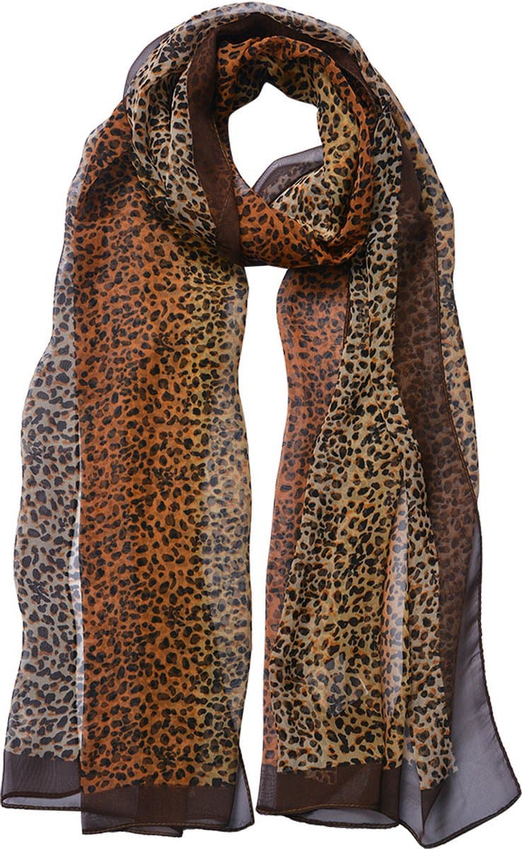 Juleeze Sjaal Dames Print 50x160 cm Bruin