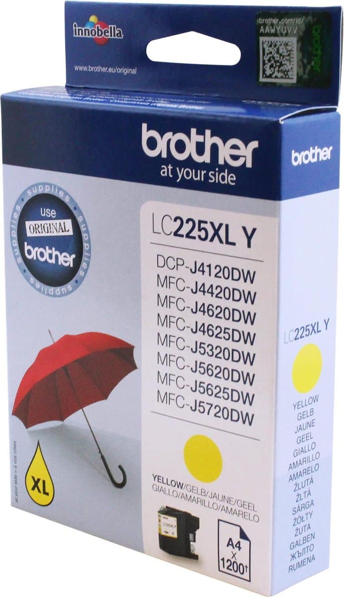 Brother LC225XLY inktcartridge 1 stuk origineel hoog (XL) rendement geel