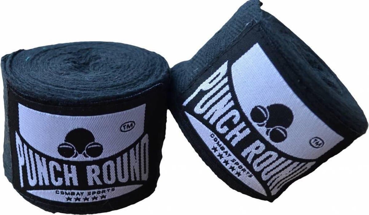 Punch Round™ HQ Bandage Zwart Hand Wraps No Stretch 260 cm