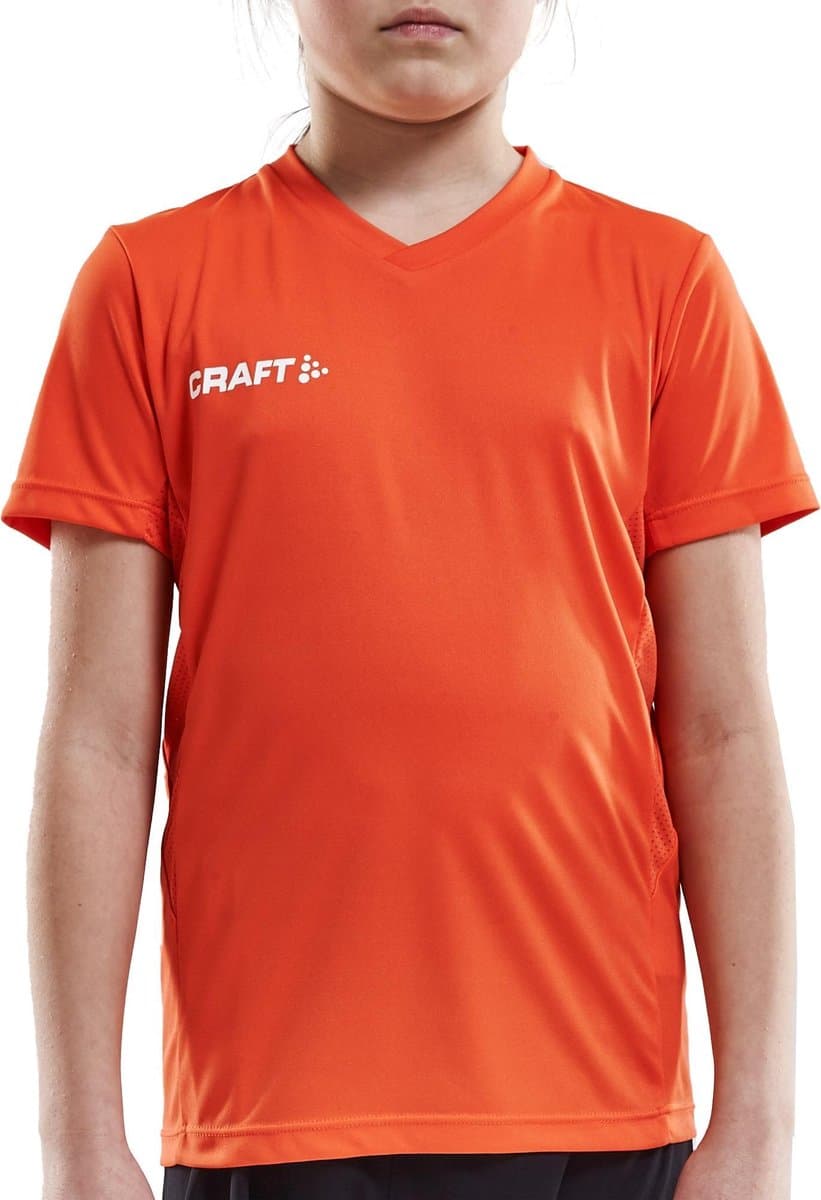 Craft Squad Jersey Solid Sportshirt - Maat 146 - Unisex - oranje - wit