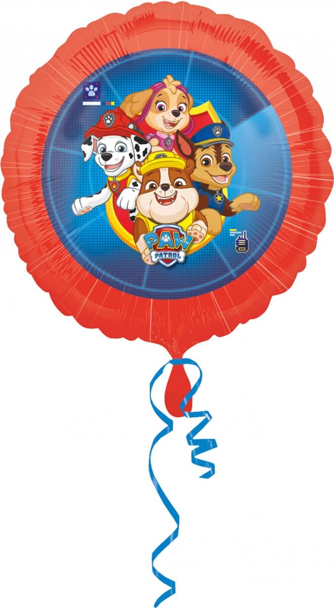 PAW Patrol - Ballon - Folie - Rood/Blauw - 43cm - 1 stuks