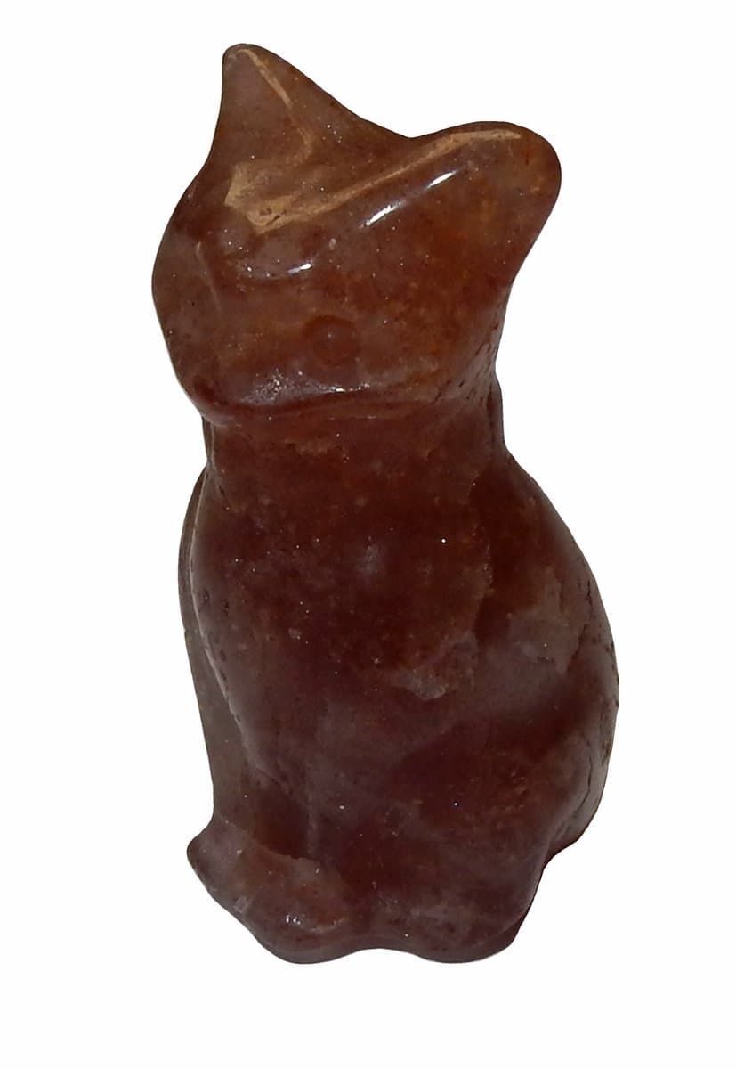Kristal Steen Miniatuur Poes Aardbei Kwarts