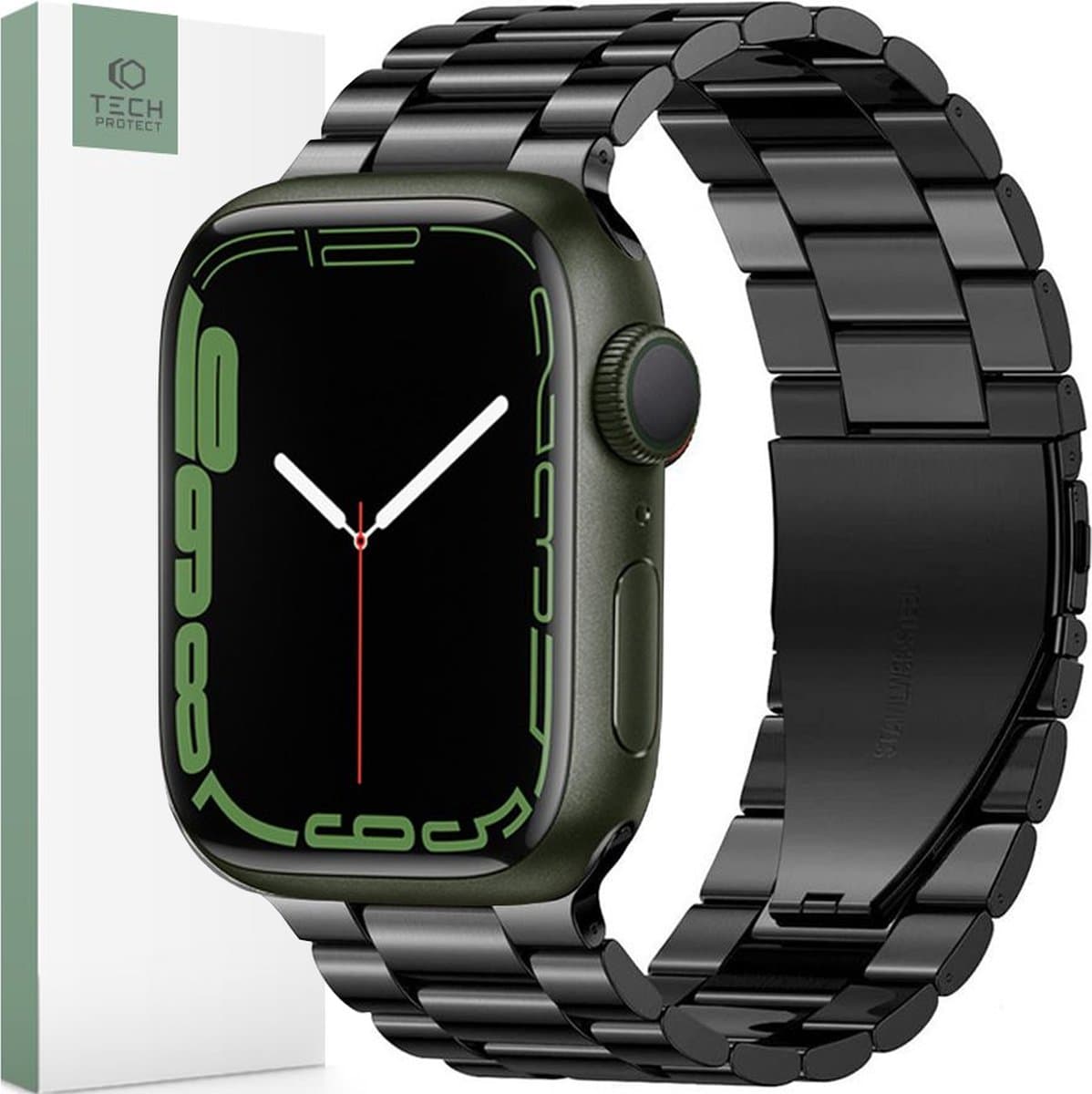 TECH-PROTECT - ROESTVRIJ - APPLE WATCH - 4 / 5 / 6 / 7 / 8 / 9 / SE / ULTRA - 1 / 2 - (42 / 44 / 45 / 49 - MM) - ZWART