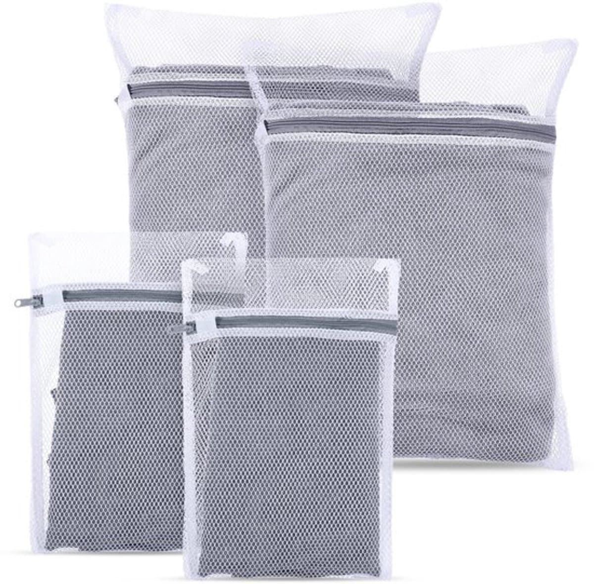 Dailygoods- Waszak - 4 Stuks - Mesh Waszakken met Rits - 30 x 20 cm / 40 x 30 cm