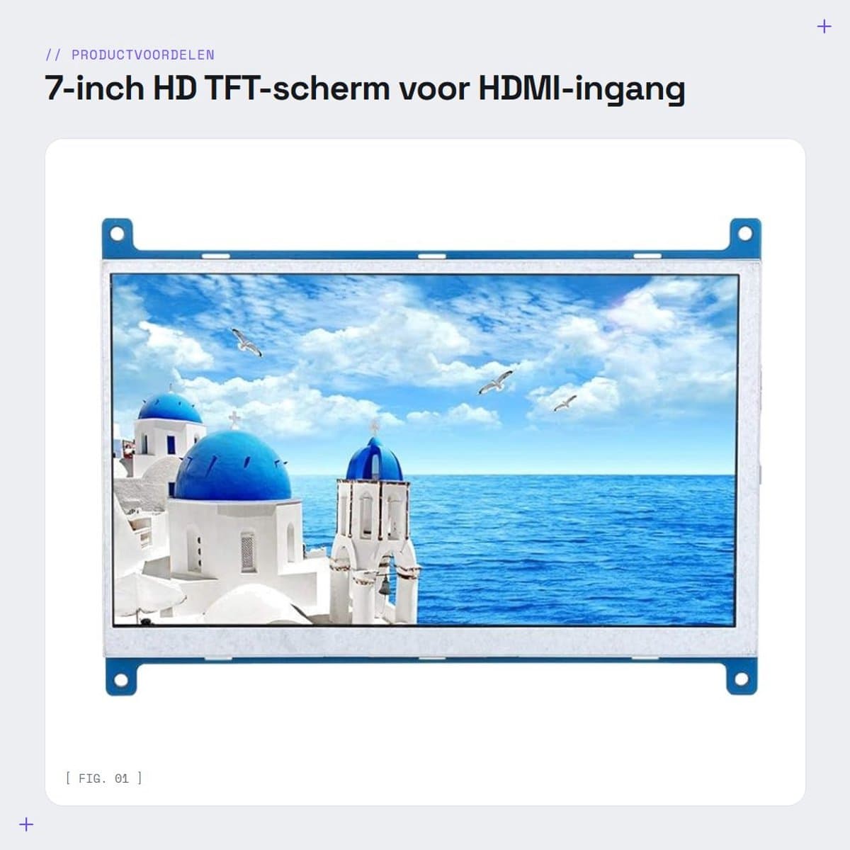 Dailygoods- Scherm 7-inch HD 1024 x 600 - TFT-scherm - HDMI-ingang - 16:9 verhouding - 135° kijkhoek - LED-achtergrondverlichting - Monitor