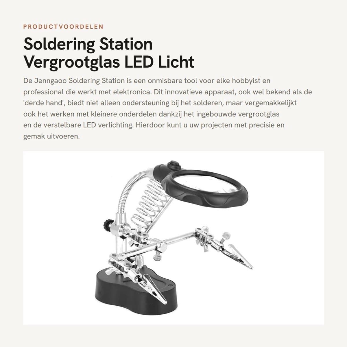 Dailygoods - Soldering Station - Vergrootglas - LED Licht - Verstelbare Derde Hand - Voor Solderen - Professionele Tools - Handig voor Hobbyisten