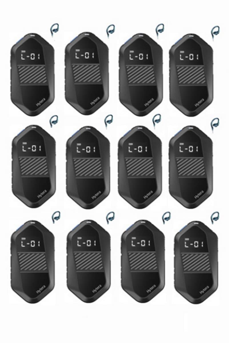 Set van 12 Hytera S1E LF Mini Portofoon vergunning vrij IP67 waterdicht met C-ring oortje