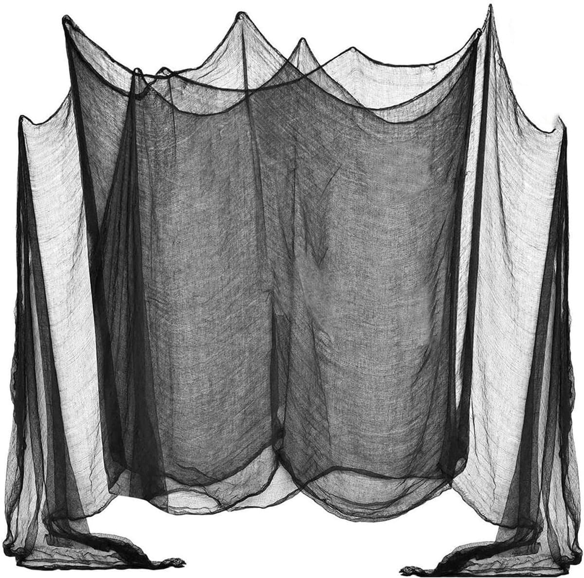SnelShoppen - Halloween Decoratie Creepy Zwart Stof 600x120cm – Spooky Halloween Feestdecoraties voor Huis, Tuin, en Halloween Party Supplies