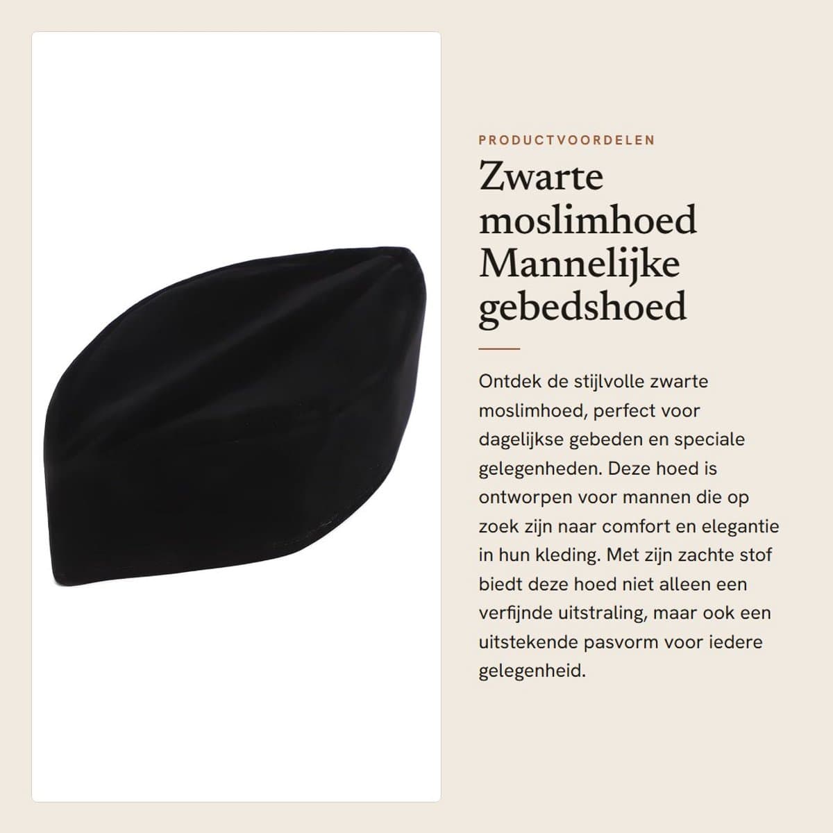 Dailygoods- Moslimhoed Goudkleurige Fluwelen Textuur - Mannelijke Hoed - Gebedshoed - Zachte Kledingdecoratie - Comfortabele Draagervaring - Geschikt voor Openbare Ruimtes