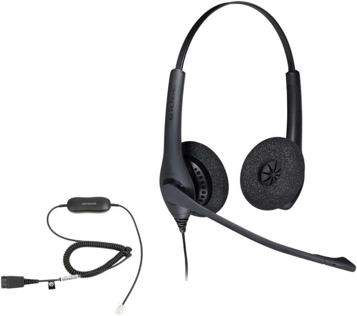 Duo Headset - Contact Center Headset Professionele Headset - Ruisvrij Bellen - Noise-cancelling Microfoon - 7ft Snoer - Zwart