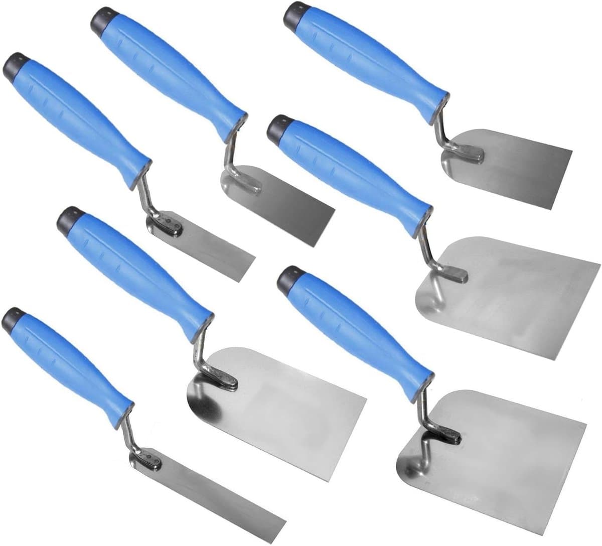 7 x RVS Marge Stucco Troffel, Emmer Troffel Pleisterwerk Rendering DIY Gereedschap (Set)