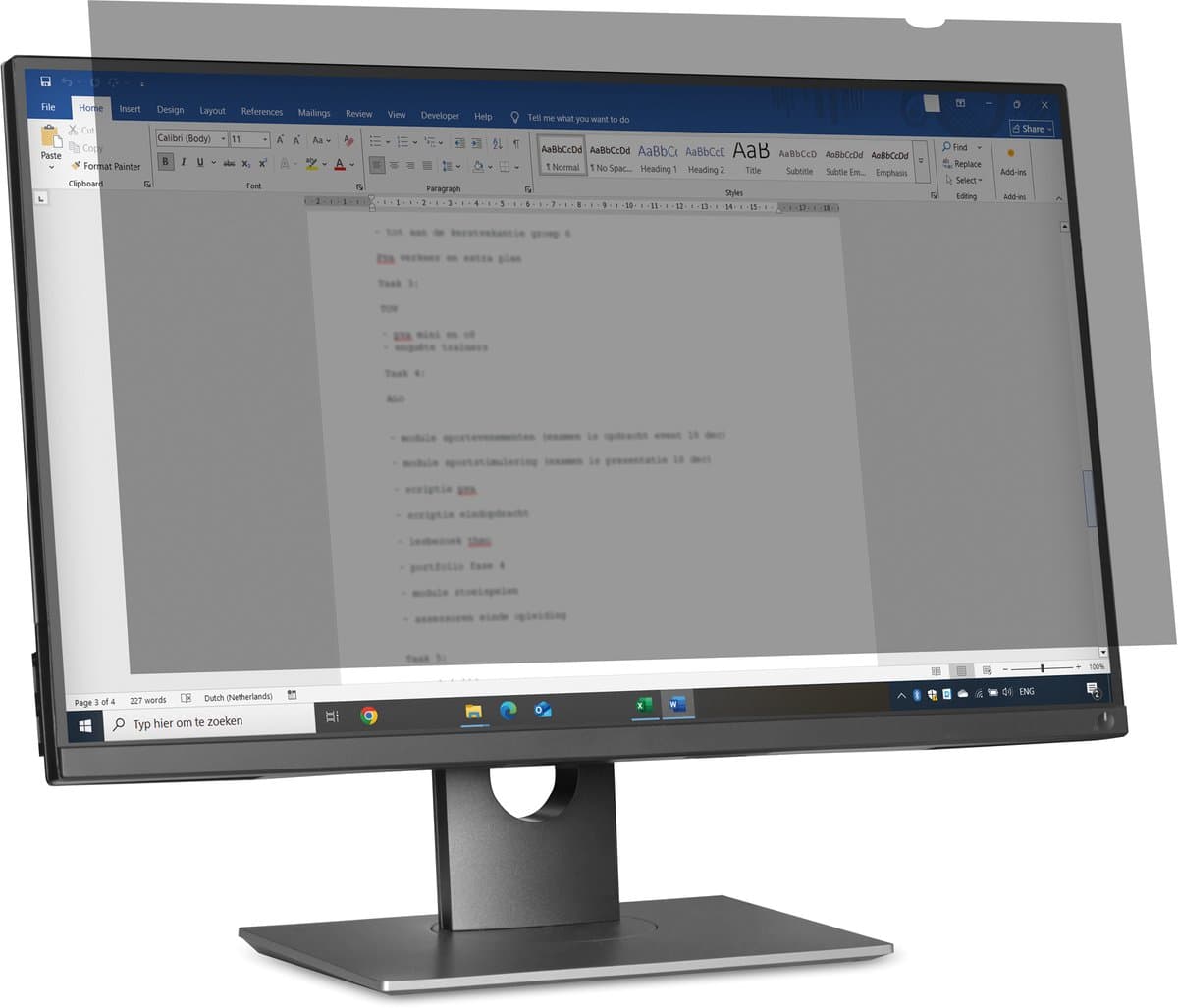 Privatech Privacy Filter Monitor 23.6 inch 16:9 - 522x294mm - Anti-Inkijkscherm