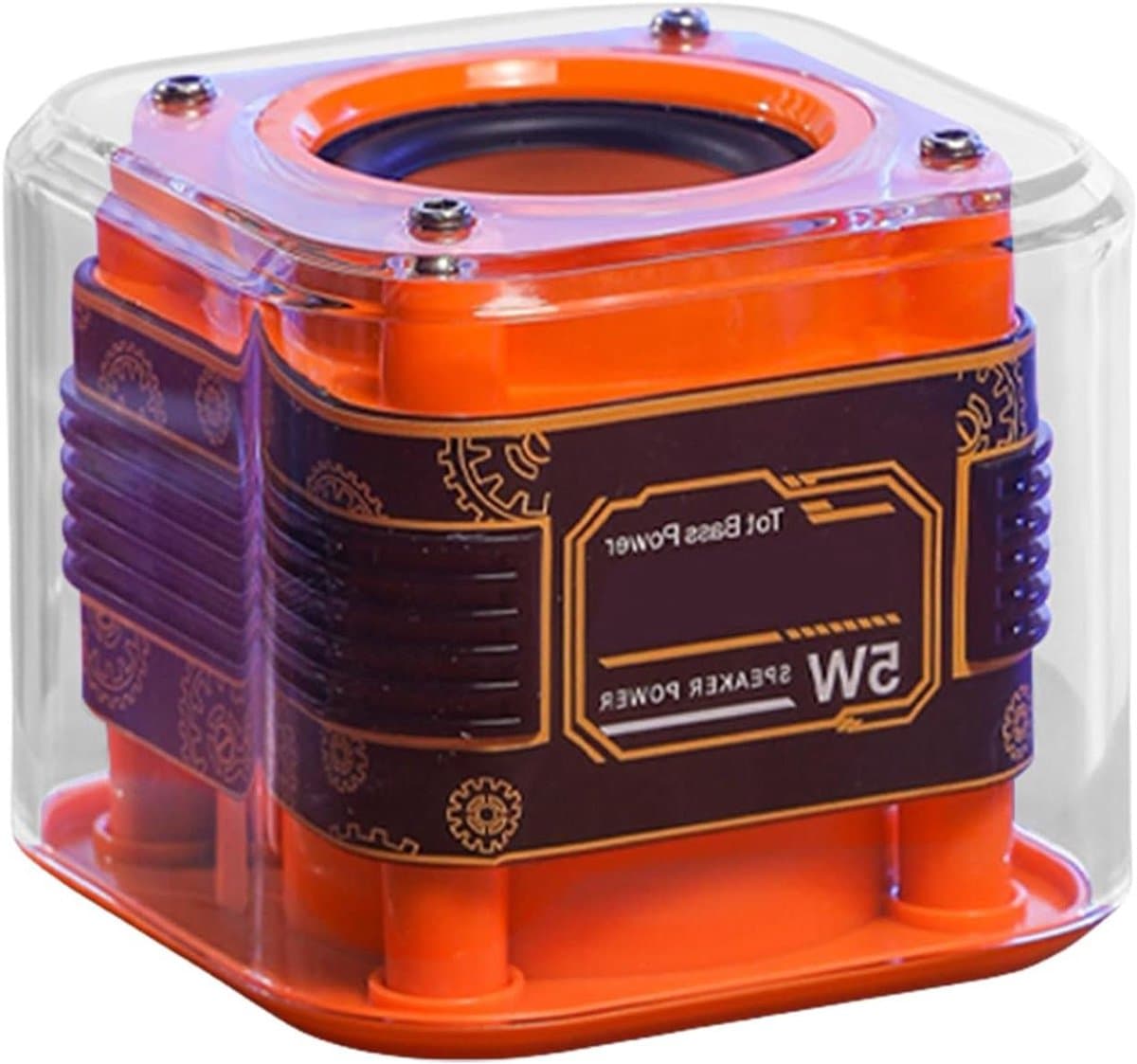 Draadloze Reisluidspreker - Compacte Speaker - Muziek Luisteren - 3D Geluidsysteem - 8 x 8 x 8 cm - Oranje