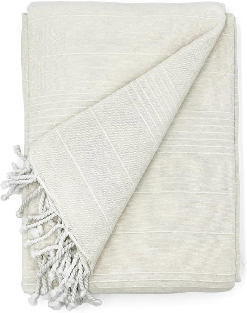 Multifunctionele sprei, dekbed of banksprei, ecru, 300 x 260 cm