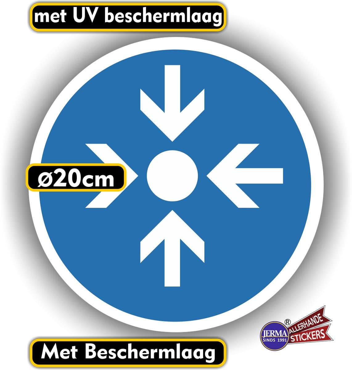Jerma - ISO norm Sticker -Trefpunt - Verzamelplaats - Pictogram - Sticker - Ø20 cm