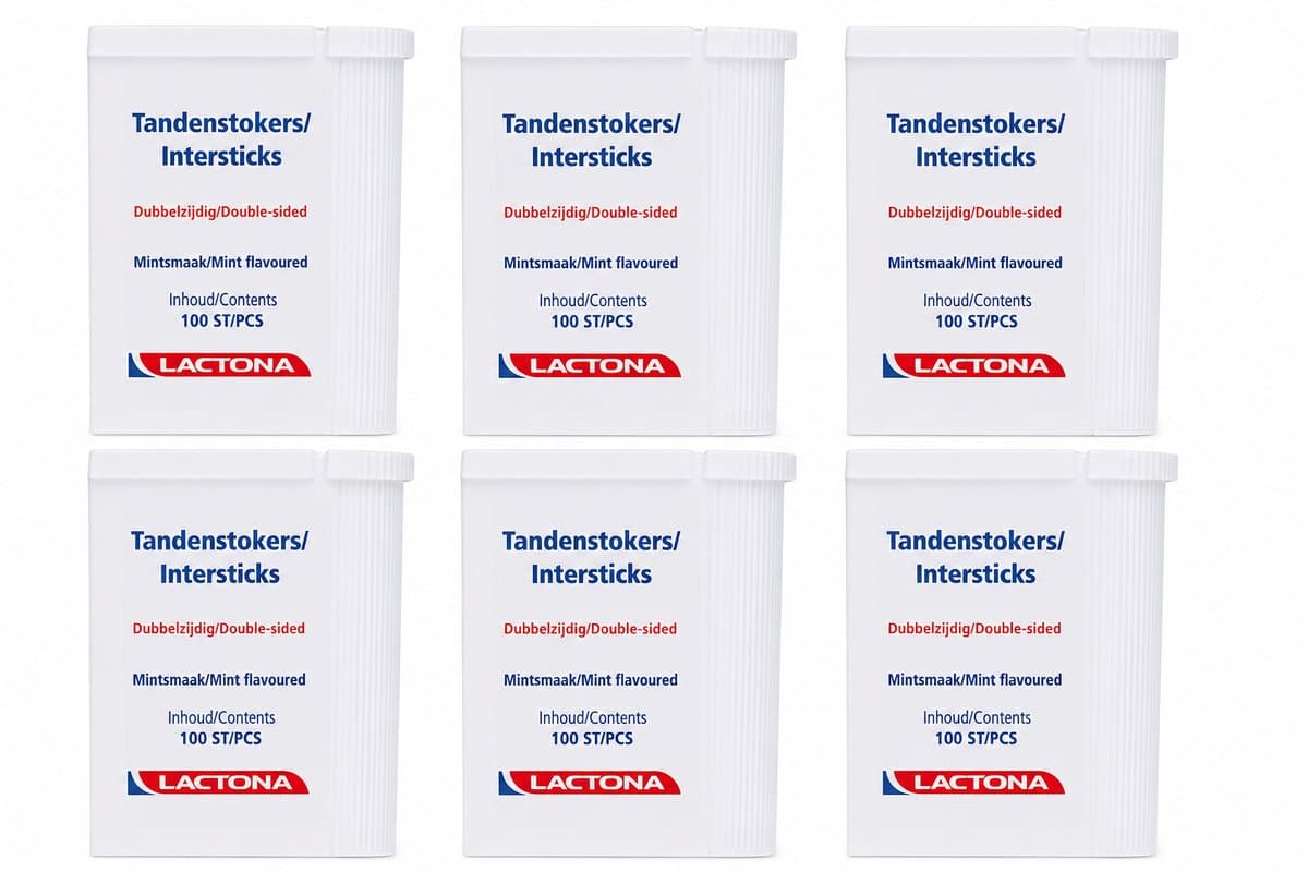 6x Lactona Intersticks Tandenstokers 100 stuks - Voordeelverpakking