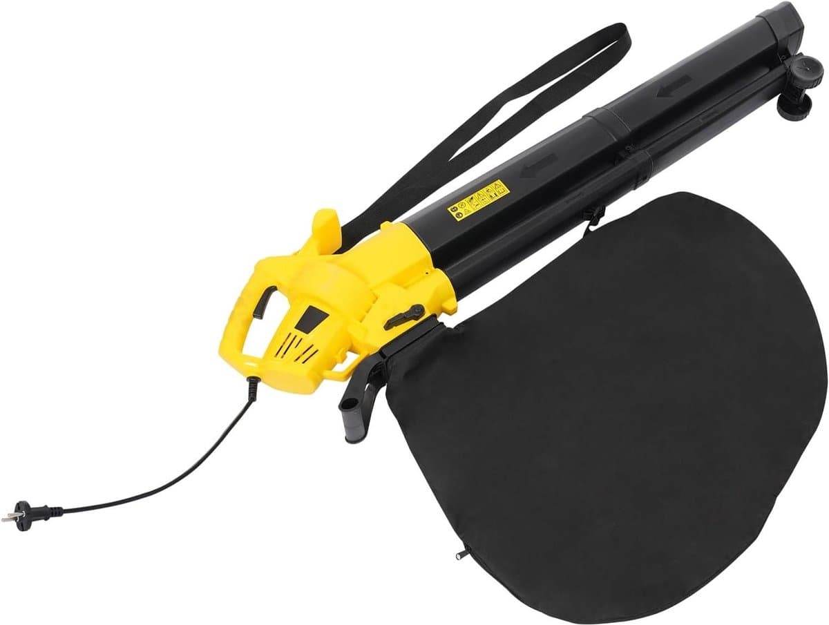 Elektrische Bladblazer - Tuinblazer Stofzuiger - Tuin Reinigen - 2-in-1 Blaas Zuigfunctie - 35 L Opvangzak - Geel