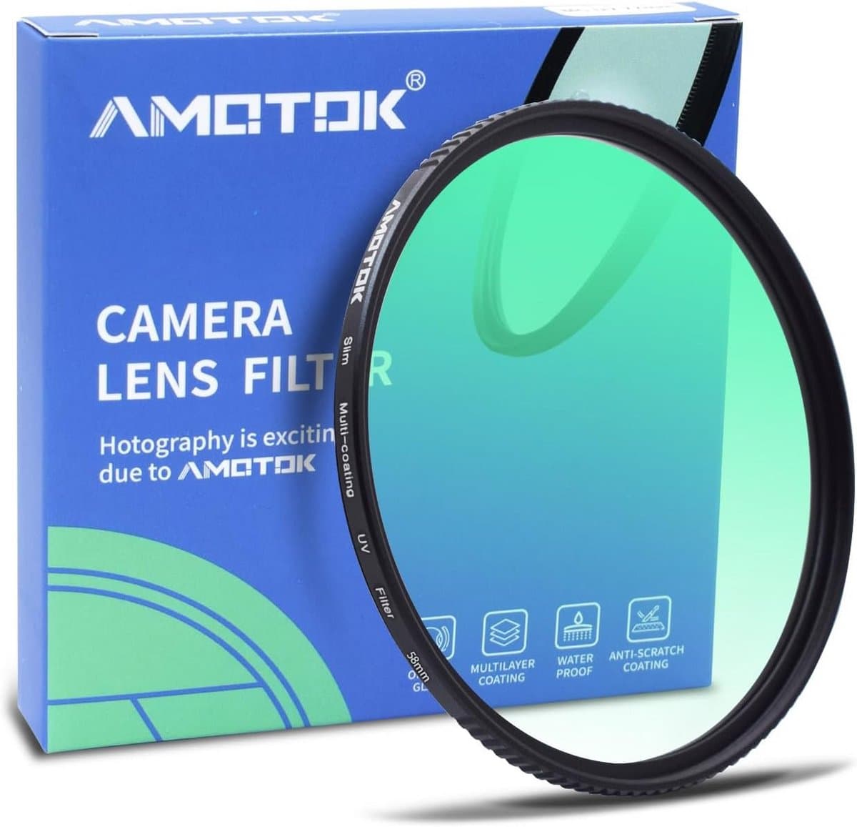 Ultraslanke UV-camerafilter 58mm HD Meerlaags Gecoat voor Lensbescherming