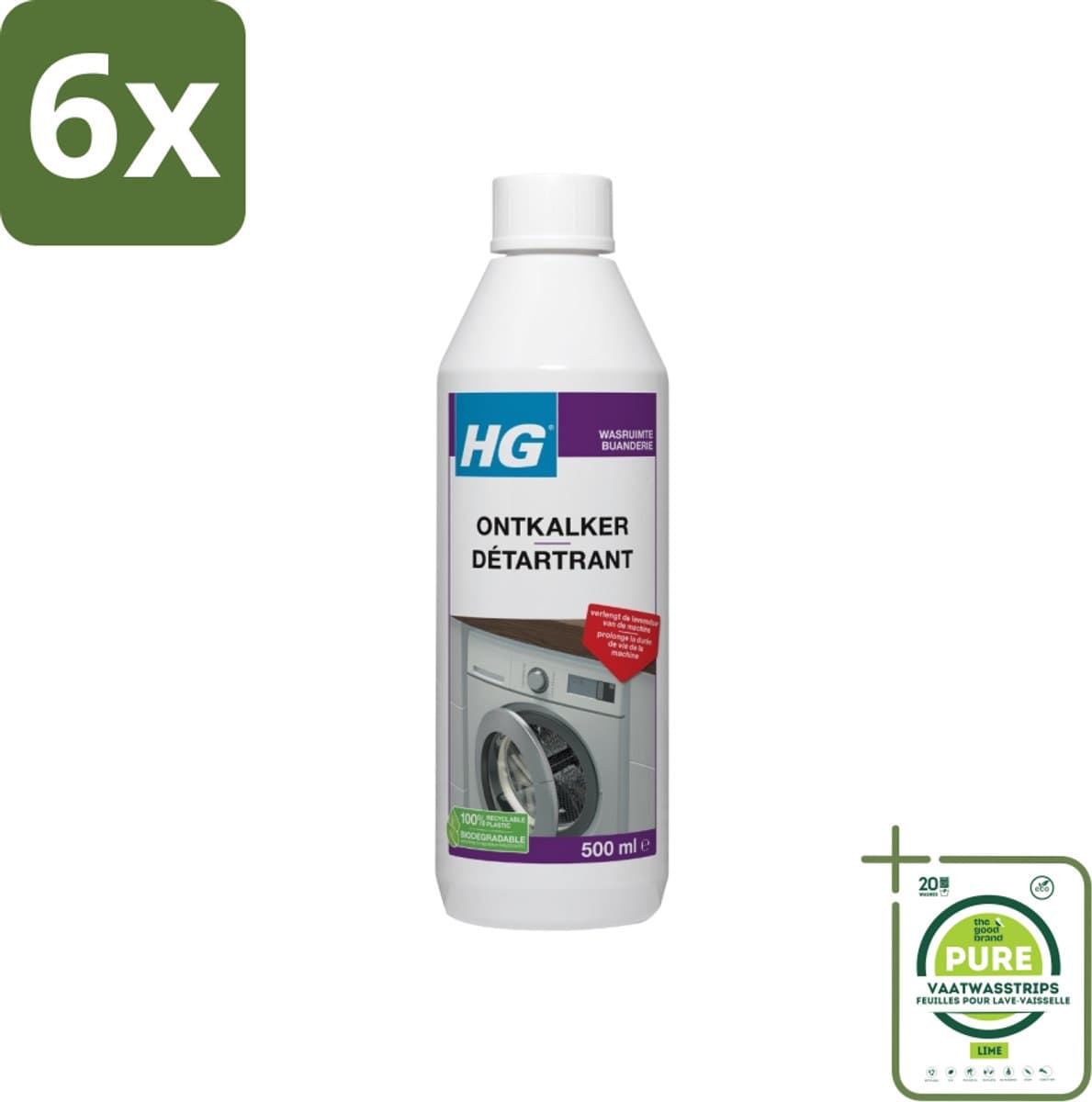 HG Ontkalker 500 ml - Voordeelverpakking - 6 stuks - Kalkverwijderaar - Ontkalker