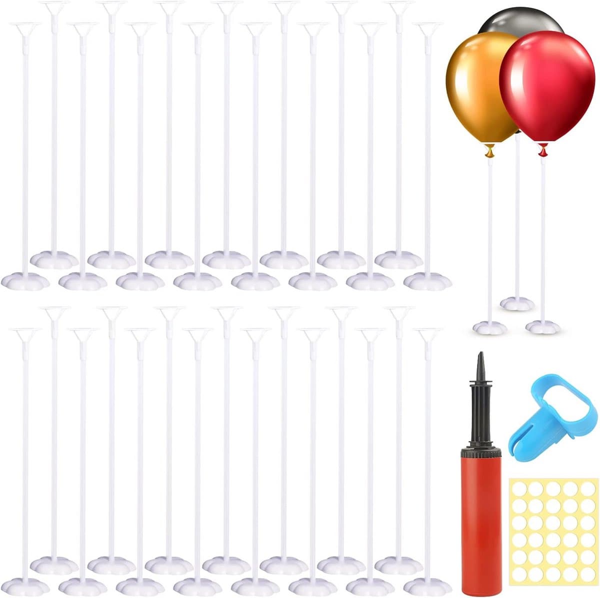 30 Stuks Herbruikbare Ballonhouders Standaard met Voet voor Feestdecoratie