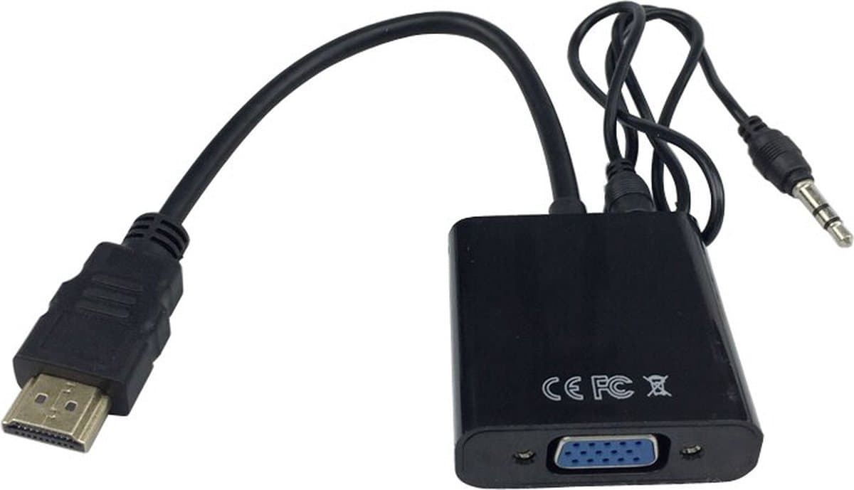 Easyfiks HDMI - VGA Adapter HDMI A Male - VGA adapter 0.2 Meter Verloopkabel