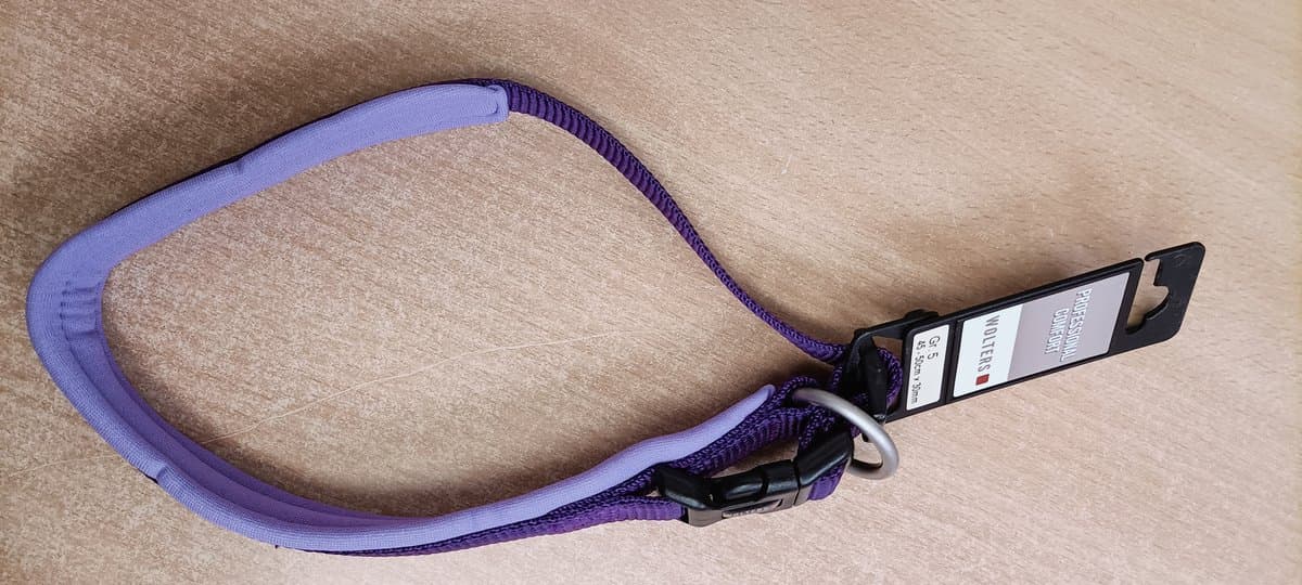 WOLTERS Cat&Dog Professional Comfort Halsband / Hondenhalsband - Nylon - Neopreen binnenzijde - Brombeer / Lavendel - Breedte 30 mm - Nekomtrek 45 - 50 cm
