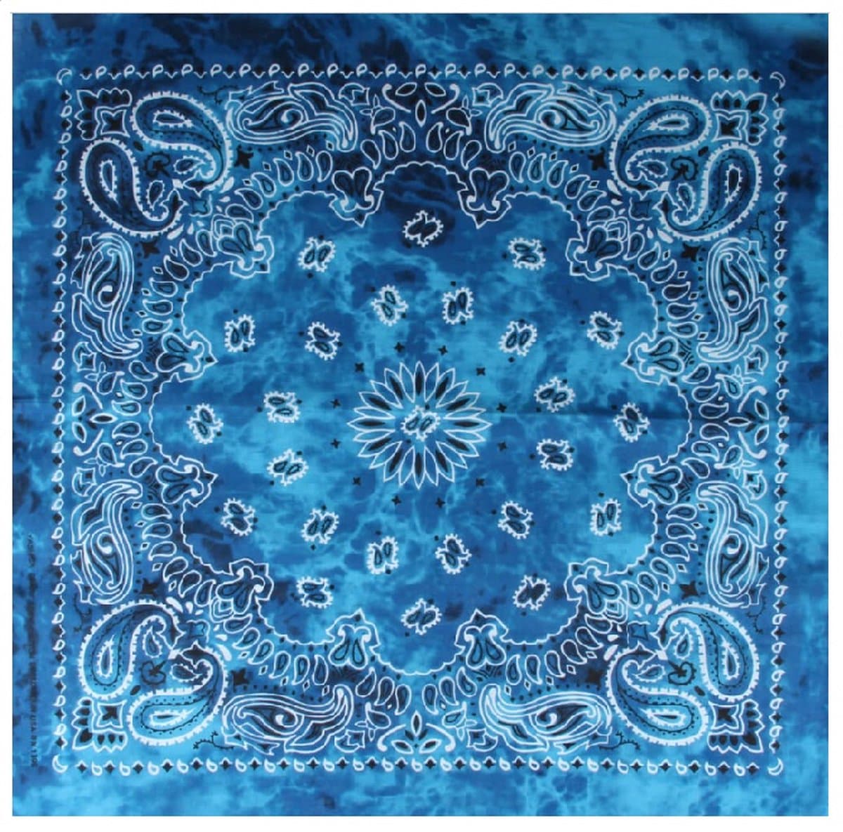 Haarsoires Haarband Bandana Zakdoek 55cm - Tie Dye - Paisley Print - Blauw - Multifunctioneel Accessoire voor Haar, Festivals en Mode - One Size & Unisex