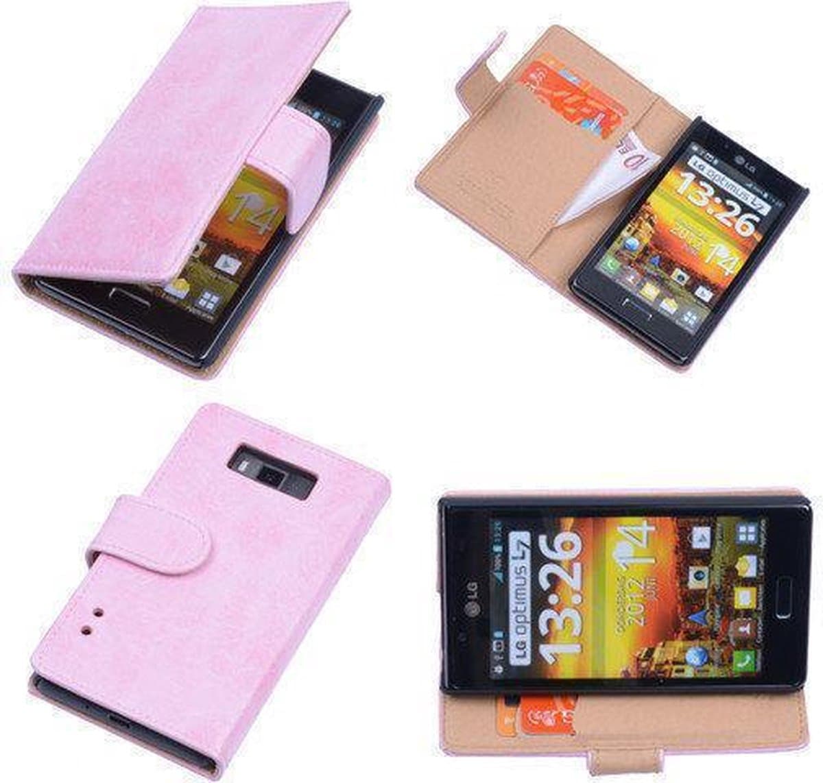 Bestcases Vintage LightPink Book Cover LG Optimus L7 P700