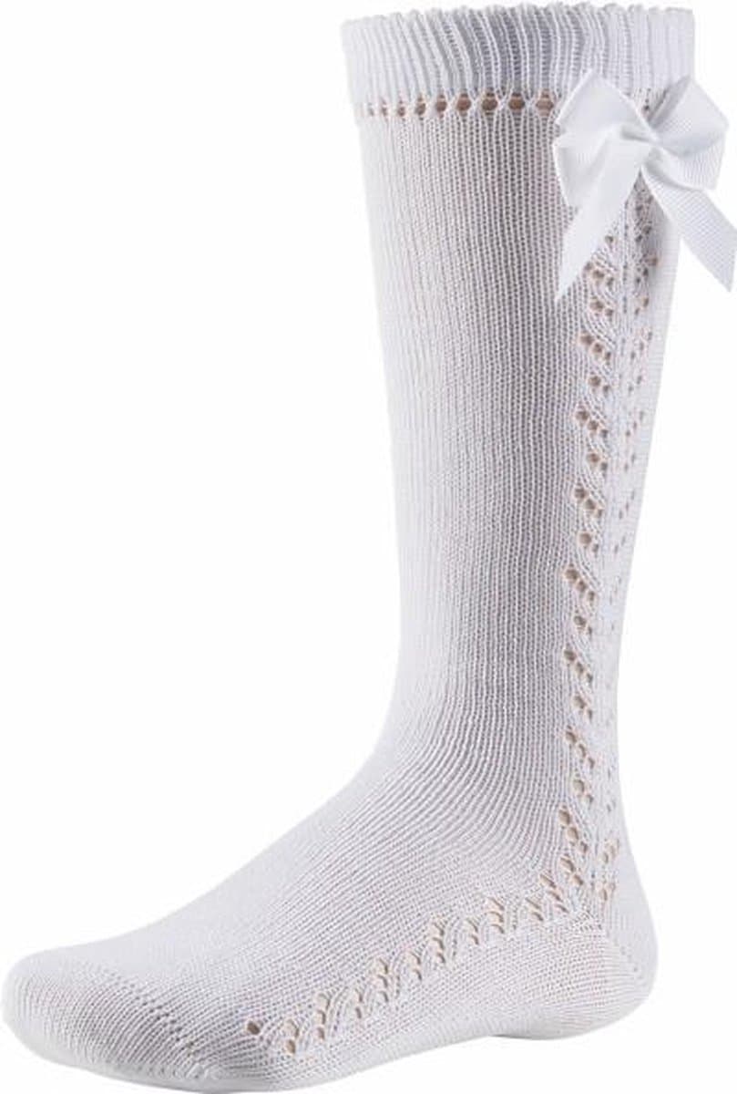 iN ControL 2pack JACQUARD kniesokken met strik - wit - 23/26