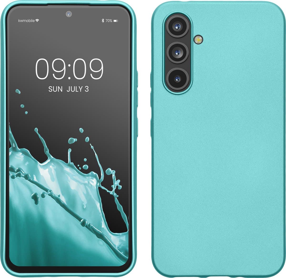 kwmobile telefoonhoesje geschikt voor Samsung Galaxy A54 5G - Hoesje voor smartphone - Back cover in metallic mintgroen